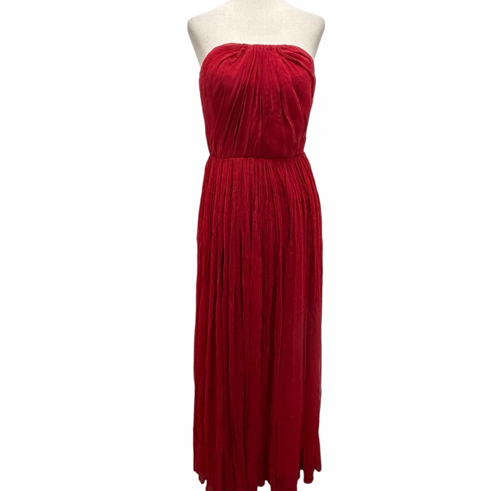 Anthropologie Pinnacle by Schruti Sancheti Wine Ruched Dress Size 4